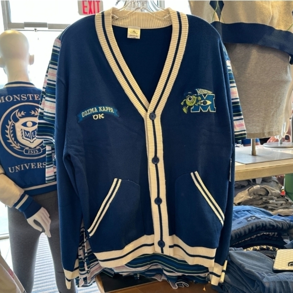 DisneyParks PIXAR Monsters University Cardigan Adult Size XL Unisex NWT